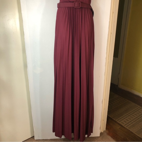 ASOS Dresses Asos Design Tall Halter Belted Pleated Maxi Dress In 